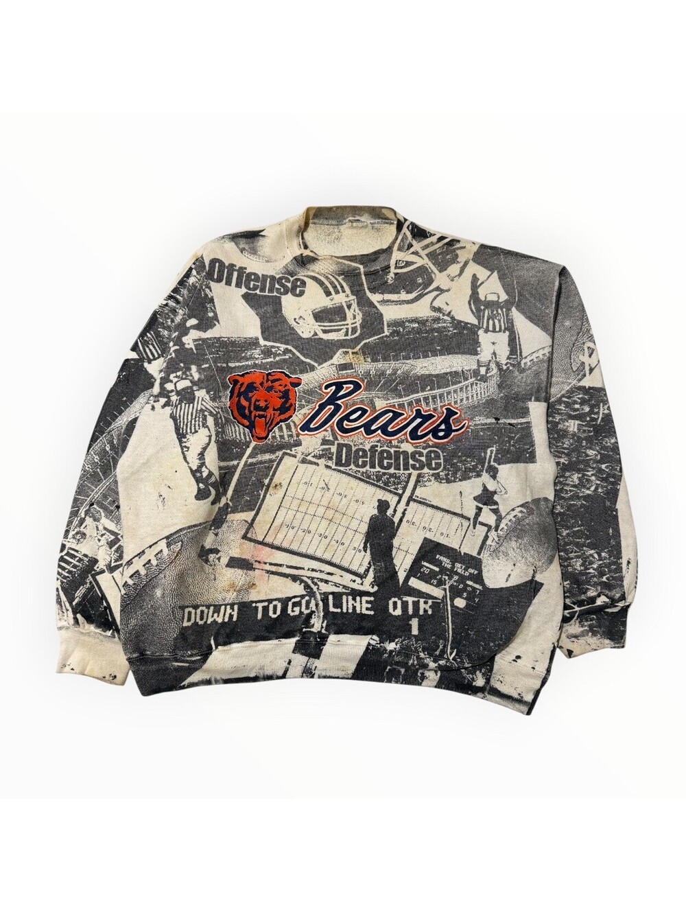 Vintage 90s Chicago Bears AOP Sweatshirt Size XL NFL Men’s